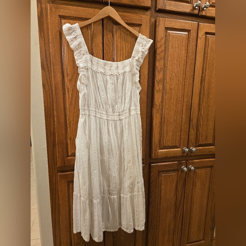 Matilda Jane Good Hart White Ruffled Sleeveless Dress